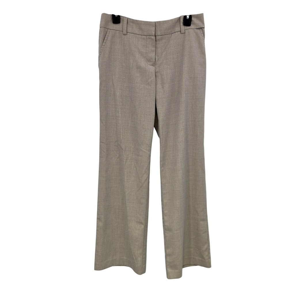 Trina Turk Dress Pants Women 4 Beige Shimmer Straight Leg Trousers Work Career